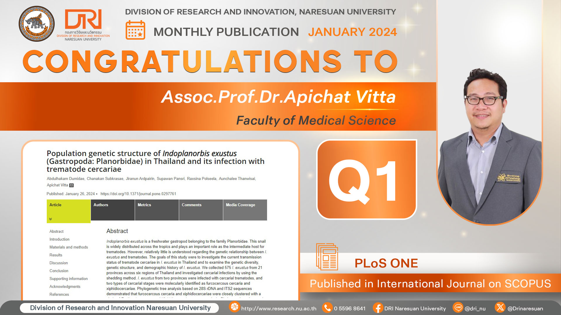 Congratulations to Assoc.Prof.Dr.Apichat Vitta Published in International Journal on SCOPUS