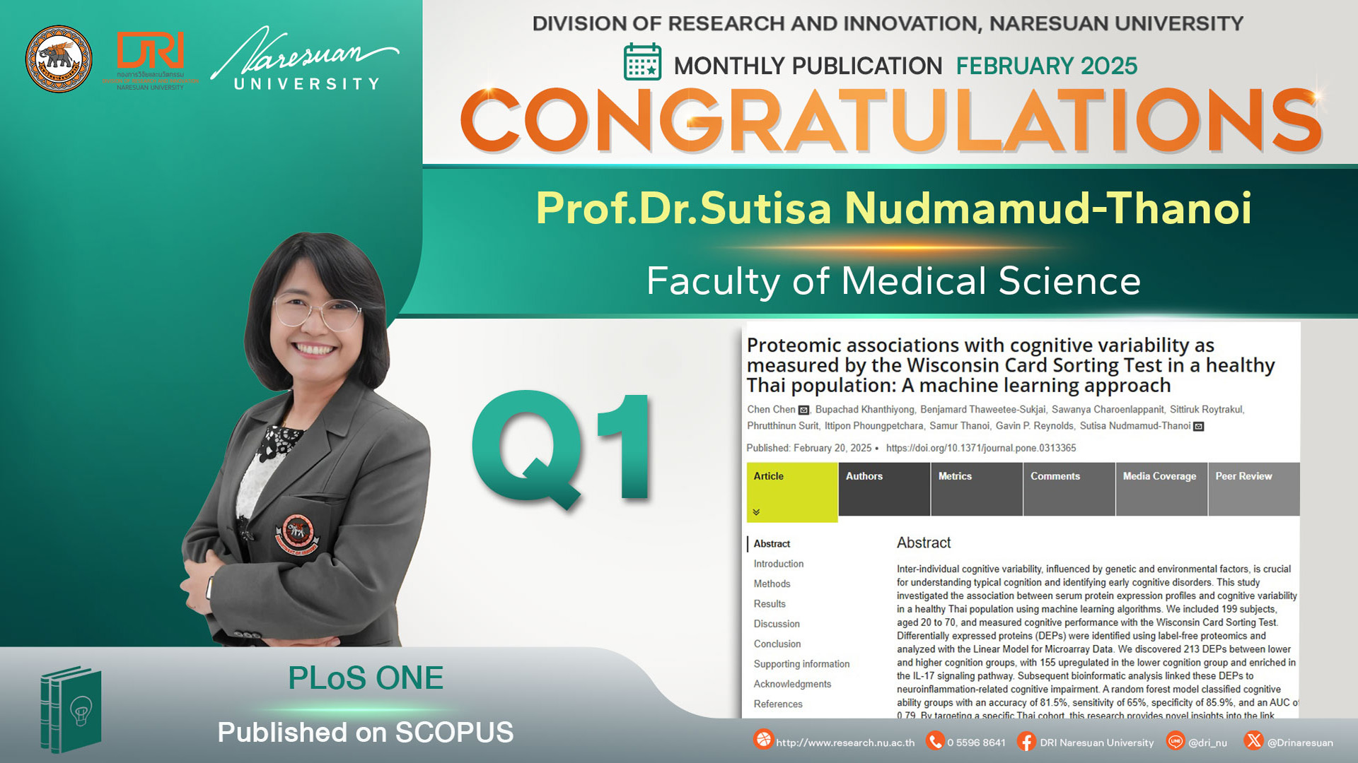 Congratulations to Prof.Dr.Sutisa Nudmamud-Thanoi